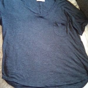 Abercrombie And Fitch Gray Heathered Loose Short Sleeve Shirt Lightweight pocket